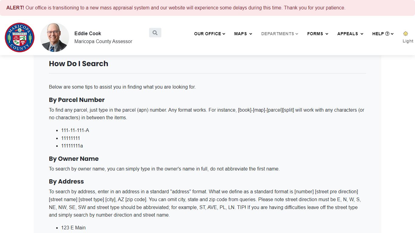 How Do I Search - Maricopa County Assessor's Office